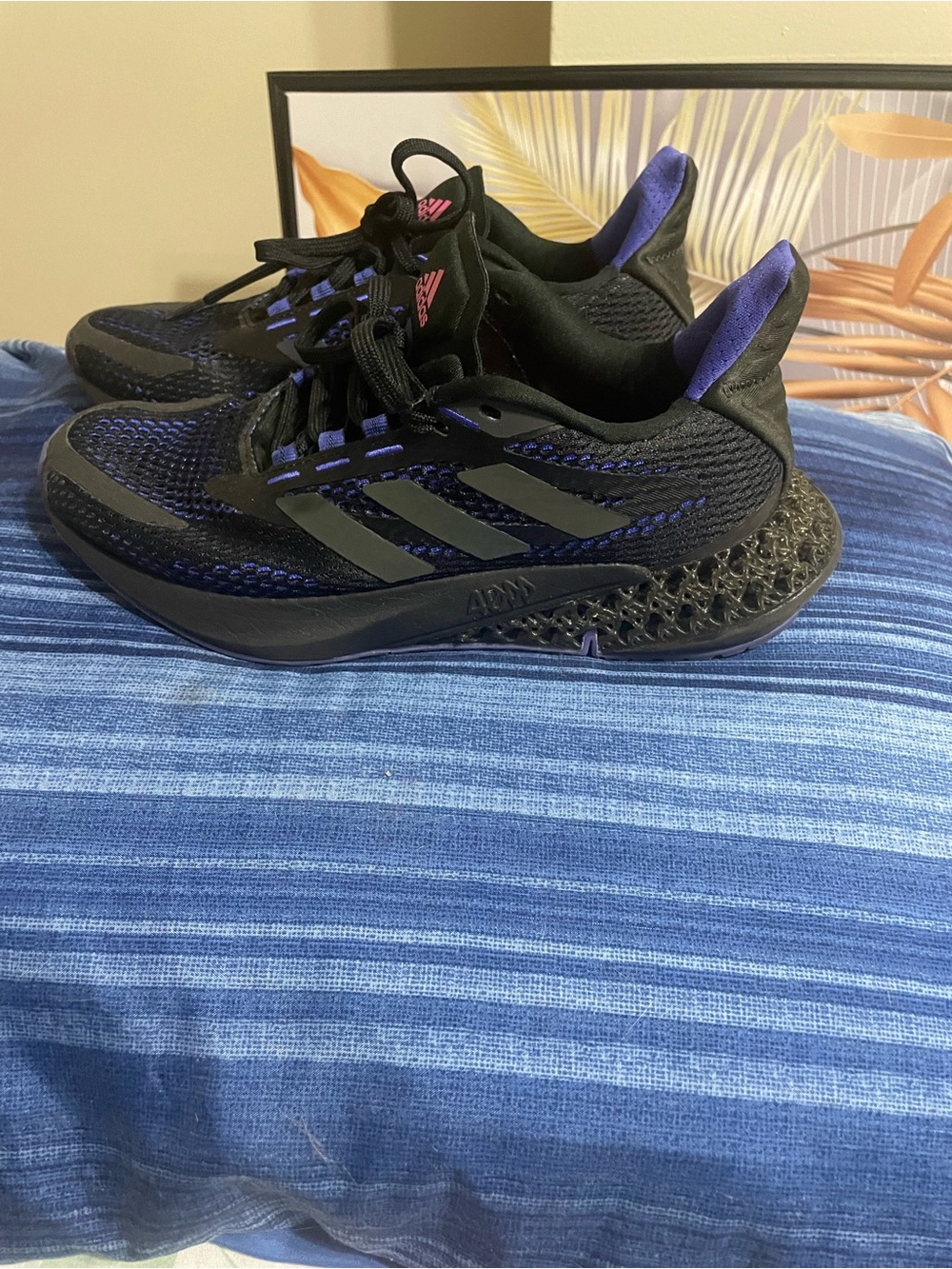 adidas Black & Purple 4D-Style Athletic Sneakers